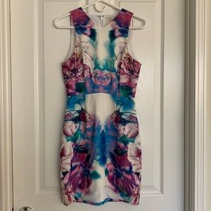 KEEPSAKE the Label. Human Desire Dress. Ivory Mirror Floral in Size Small.